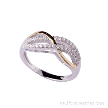 Accesorios de oro Rodio de oro Halo Moissanite Anillo de compromiso